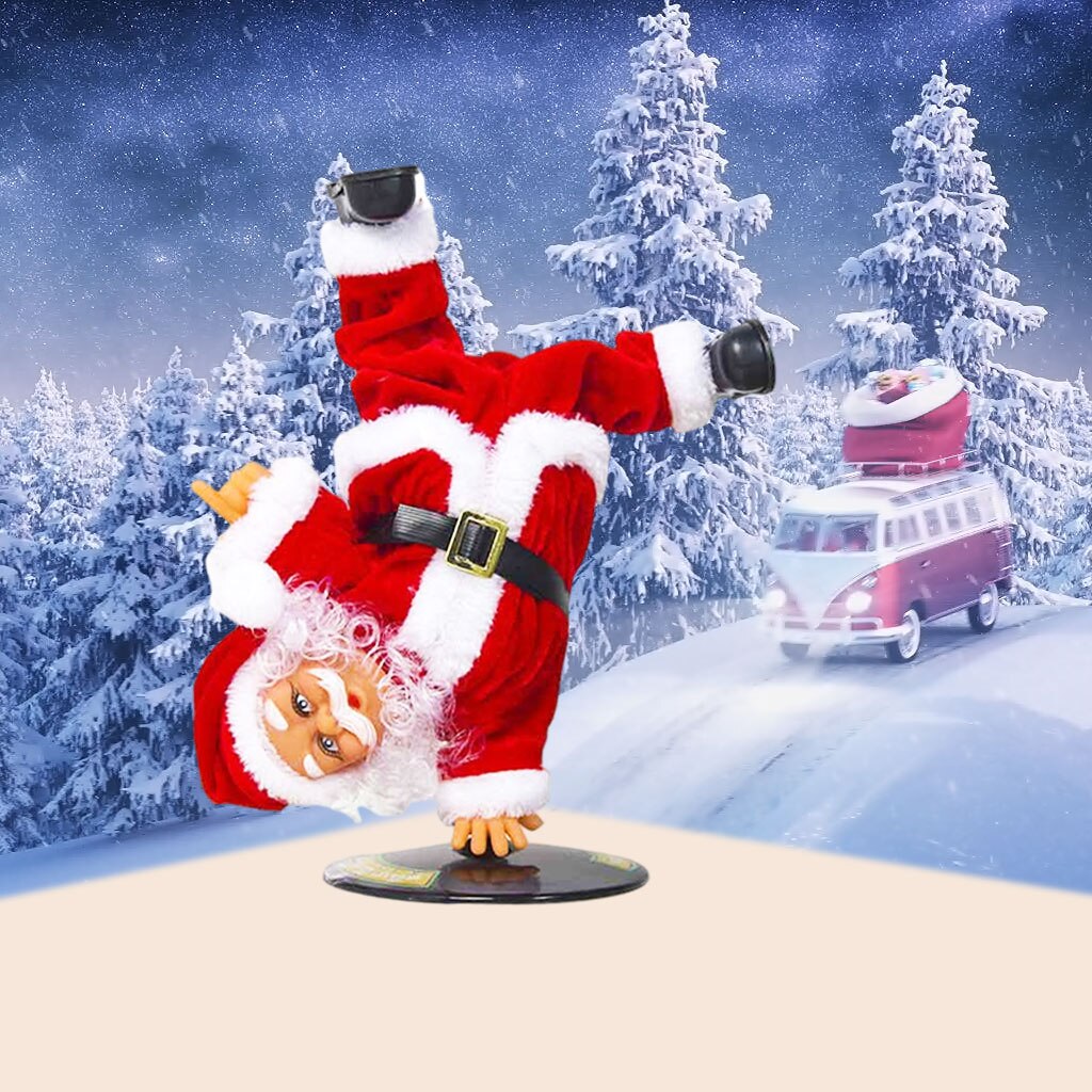 Muñeco de peluche de Papá Noel eléctrico de Navidad, muñeco de baile invertido, fácil de instalar