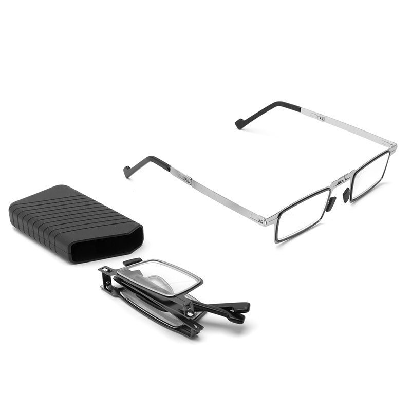 Gafas plegables sin tornillos para hombre, lentes de lectura portátiles para presbicia, antirayos azules, + 1,0 + 1,5 + 2,0 + 2,5