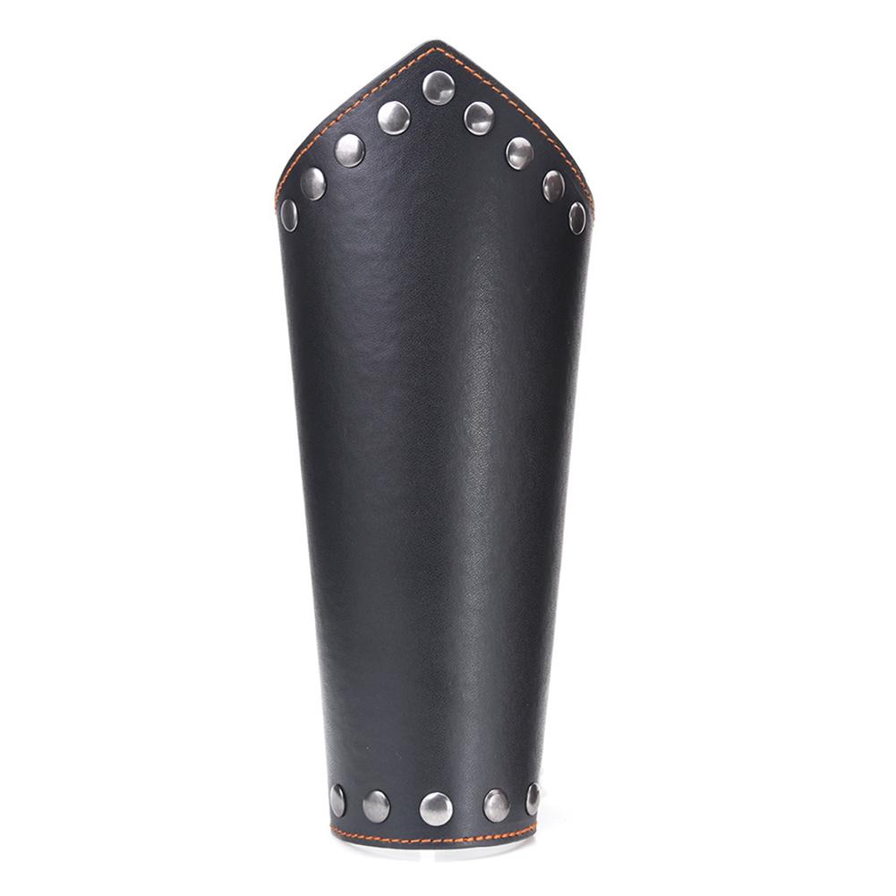Lederen Arm Guards Middeleeuwse Ridder Bracer Polsbandje Rollenspel Accessoire Voor Halloween Kerst Onderarm Gear Arm Bescherming: Black
