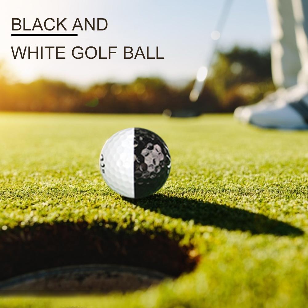 Golf Balls Set Long Distance Black And White 2 Layer Ball Golf Training Accessories For Putters: Default Title