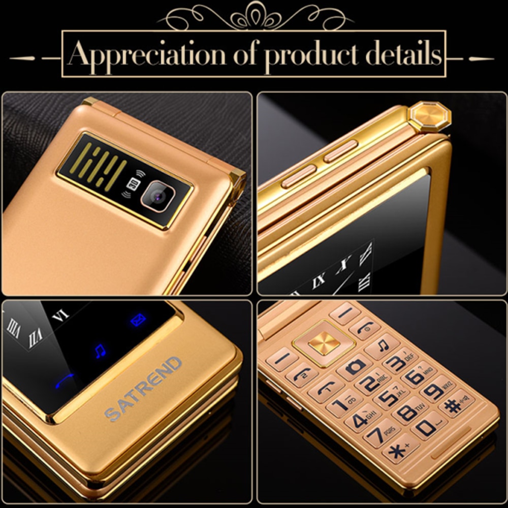 Uniwa  a15 senior stor trykknap telefon dual screen dual sim gsm flip mobiltelefon russisk hebraisk tastatur clamshell mobiltelefon