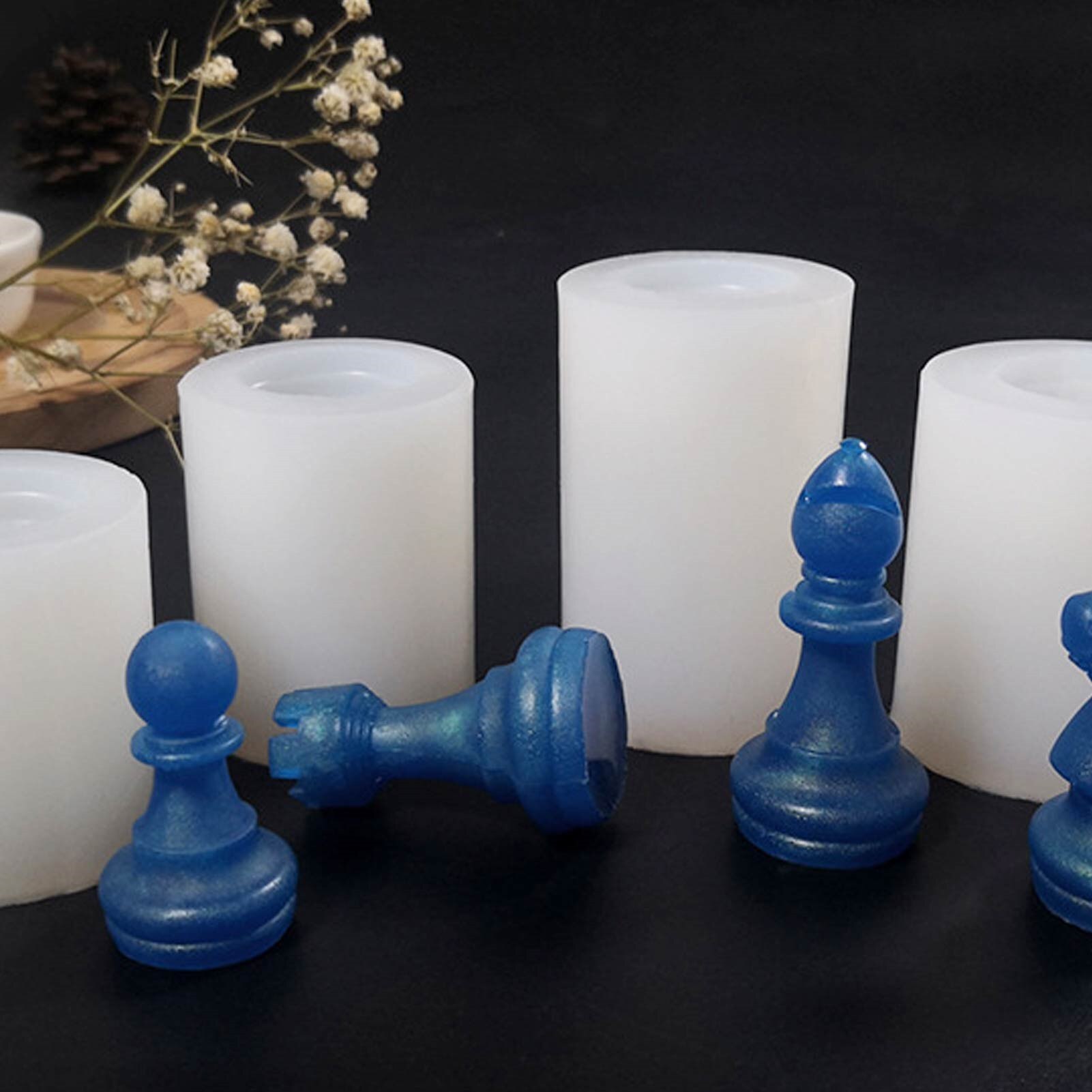 Schaken Silicone Mold Hars Mallen Diy Kaars Siliconen Mal Creatieve 6 Delige Set Van Chocolade Bakselwerktuigen Bakken Accessoires