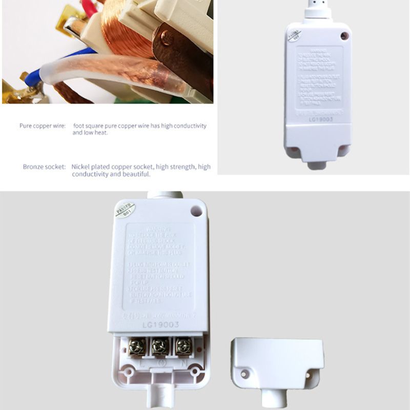 UK Safety RCD Socket Adaptor Home Circuit Breaker Cutout Plug Trip Switch 13A G6DB