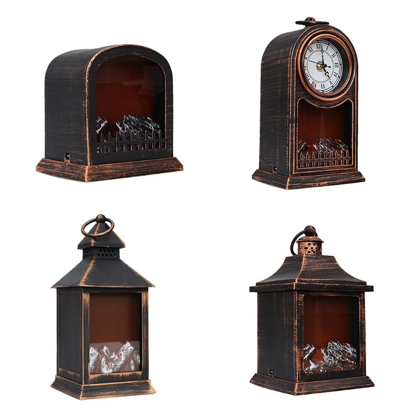 Metal Flickering Flame Lantern Indoor Hanging Lanterns LED Flame Lights W0YC