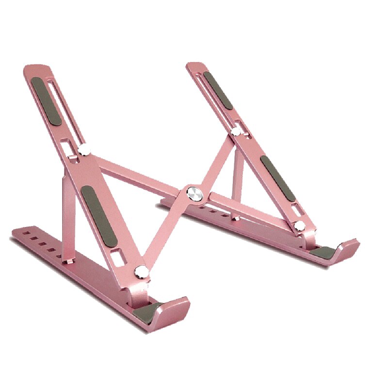 Bærbar Laptop Stand i Aluminium Foldbar - Justerbar Støtte til Macbook Pro, Notebook, Tablet og PC: Rose gull