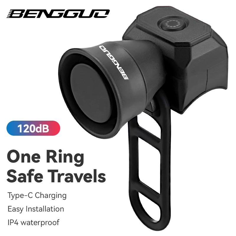 Fahrradhupe Mountainbike Mini USB Ladung Wasserdichte elektronische Fahrradklingel Reitausrügestochen freundlicher Rolle Zubehör