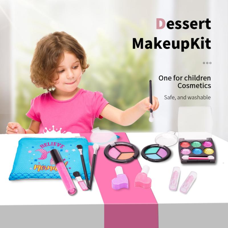 12pcs/set Girls Makeup Set Princess Washable Cosmetics Make Up Set Kids Pretend Game Children Make-up Toy Kids Girls