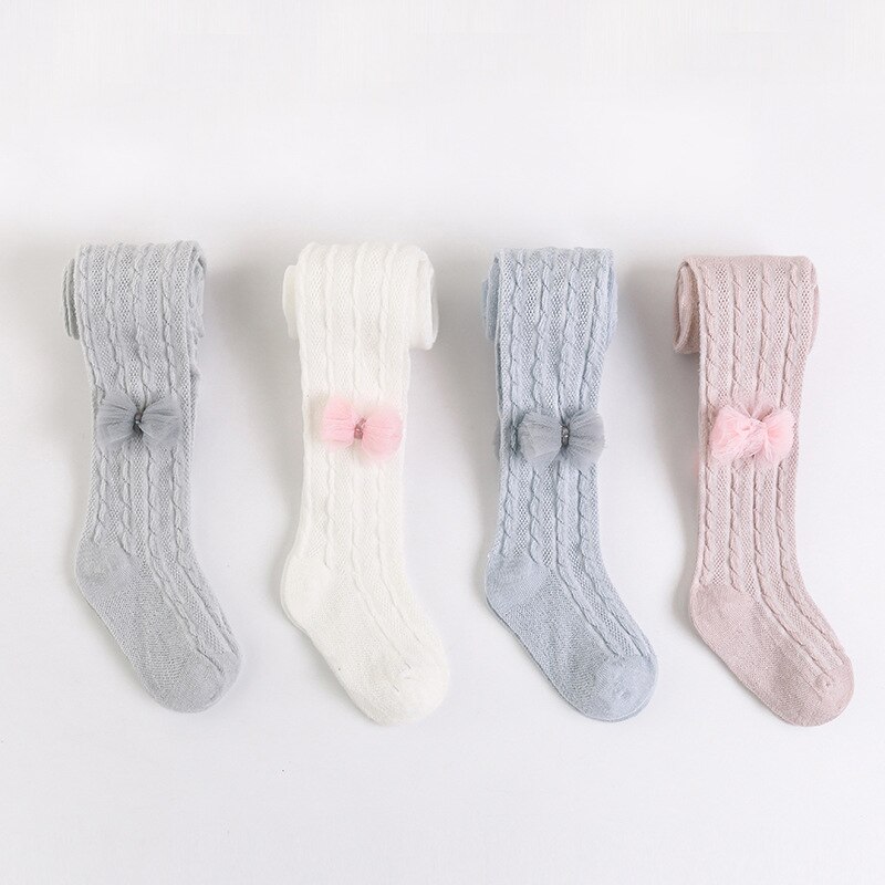 Summer Mesh Thin Baby Tights Lace Bow Princess Baby Girl Tights Pantyhose Soft Cotton Children Stockings Hosiery