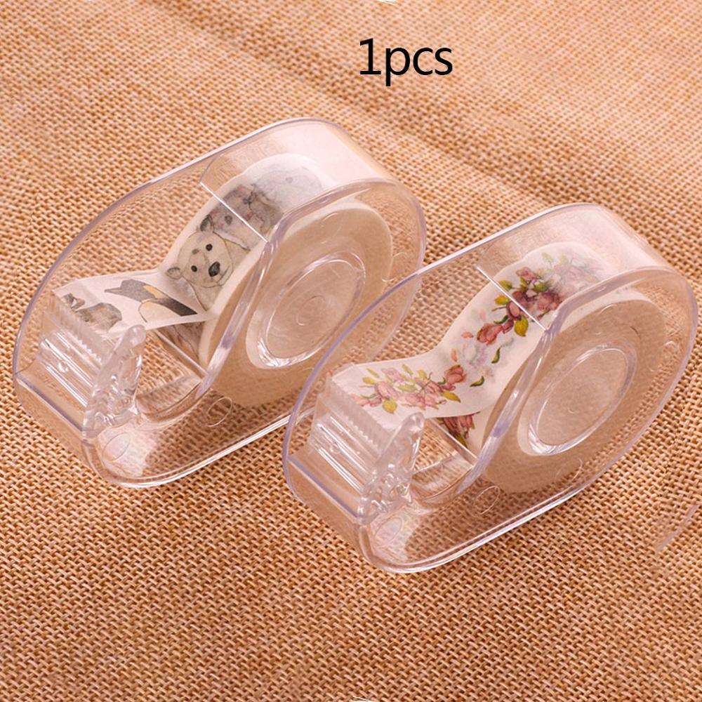 Transparent Tape Cutter Plastic Washi Paper Tape Shears Tapes Special Cutter Holder School Office Supplies