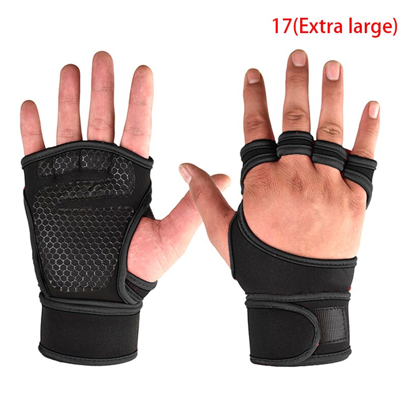 1 paar gewichthefhandschoenen voor dames heren fitness sport bodybuilding gymnastiek handgrepen gym handpalmbeschermer handschoenen: Pgod 0018-n17