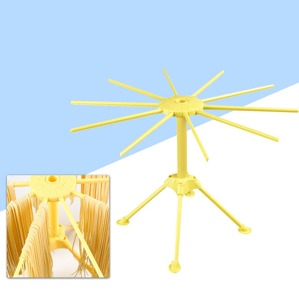 Cremalheira dobrável do secador do macarronete do agregado familiar que pendura a barra 10 segura a cremalheira de secagem da massa (amarelo)