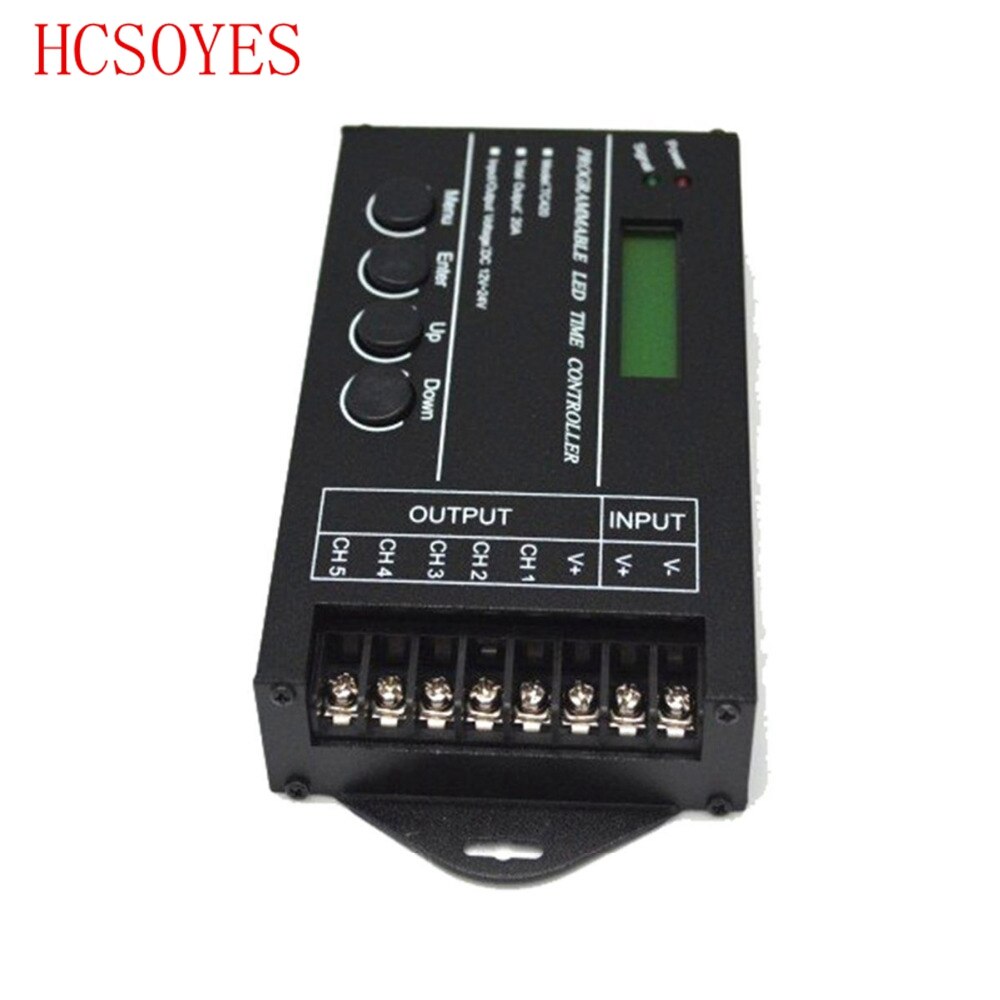 TC420 Time programmable RGB LED Controller DC12V-24V 5Channel LED Timing dimmer Total Output 20A Common Anode with USB Wire