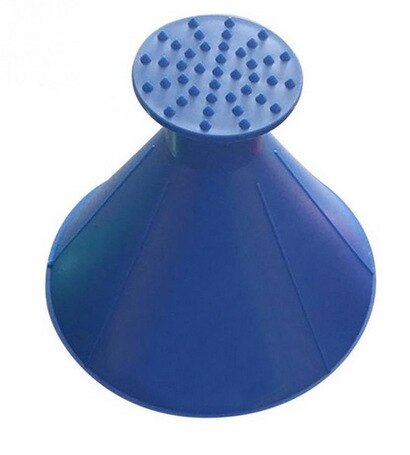 SCRAPE-A-ROUND Autoruit Voorruit Ijskrabber Kegelvormige Sneeuw Schop Tool Ijs Schop Trechter Auto Achteruitkijkspiegel Sneeuw Remover: blue