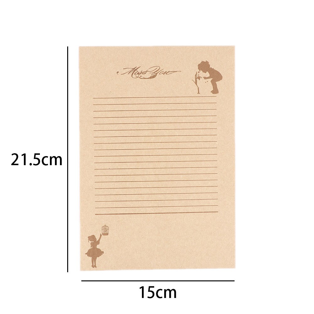 8 Sheets Vintage Letter Papers Writing Stationery Paper Pad Note Letter Set School Office Supplies