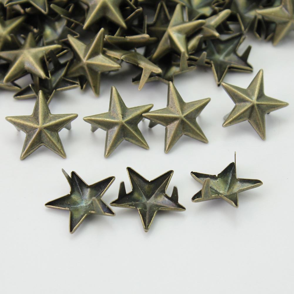 100 Pcs Star Studs Tone Star Spots Studs Klinknagels Spikes Punk Rock Bag Belt Leathercraft Diy Decoratie Accessoire