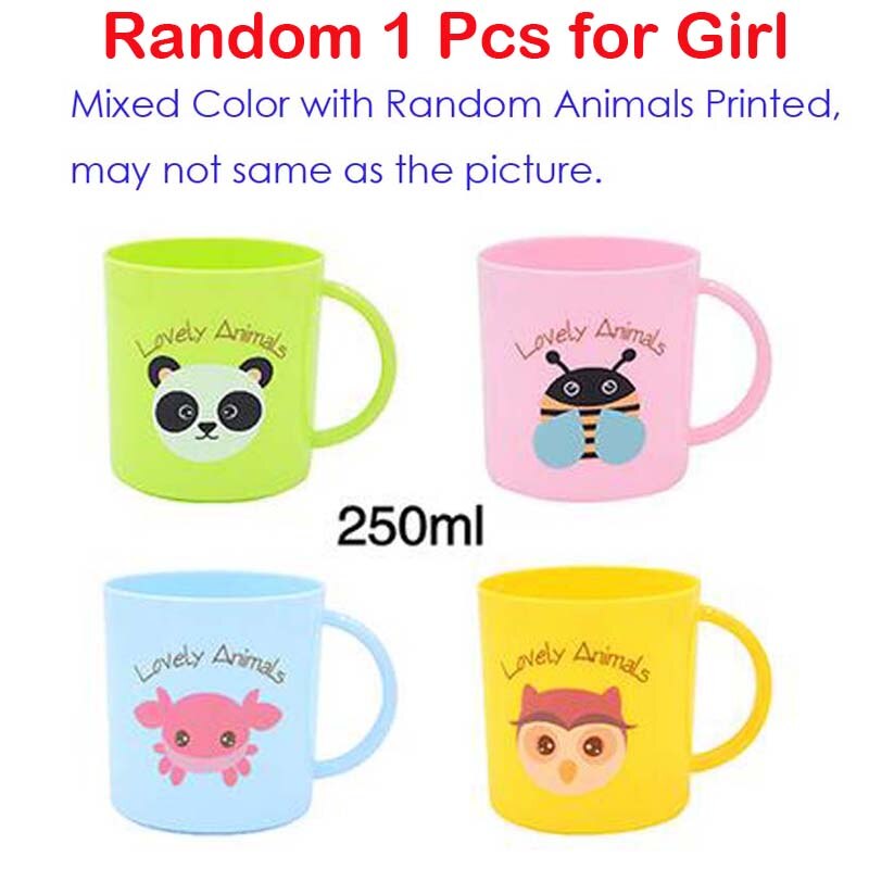 Taza de agua de 200ml para bebé, vaso de alimentación de bebé de Salud Ambiental, vaso de zumo de leche de dibujos animados para niños, 1 ud.: Girl Animal Cup