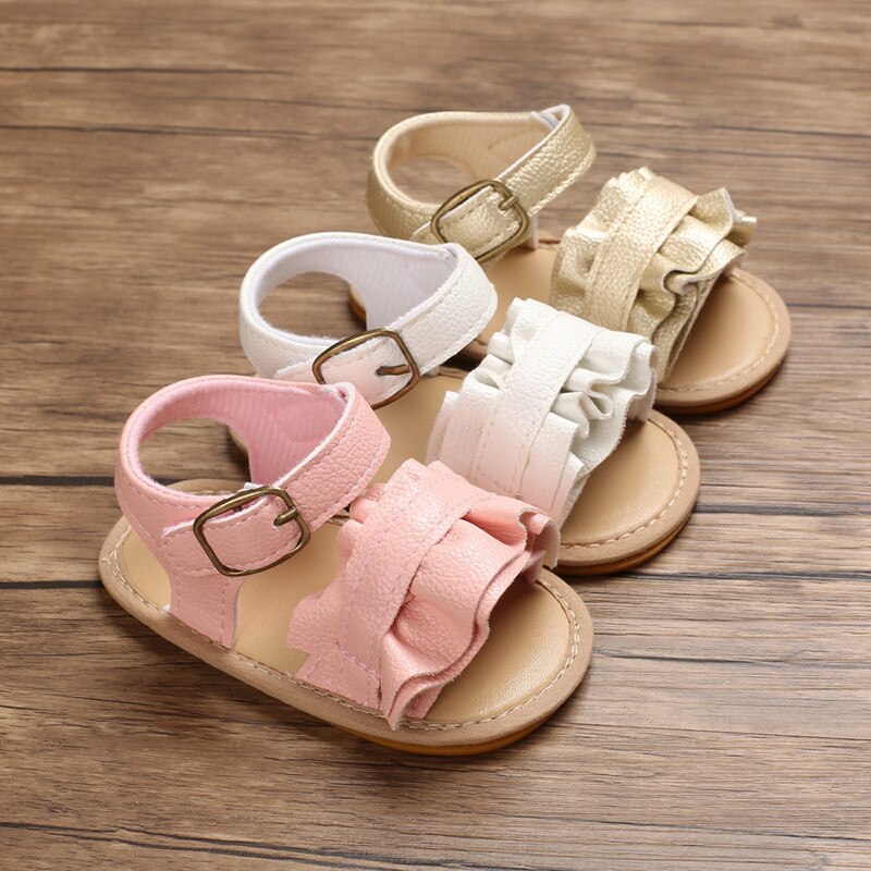 Mocasines de verano para bebés, sandalias a la para niñas, zapatos de cuero sintético para bebés de 0 a 18 meses, novedad de