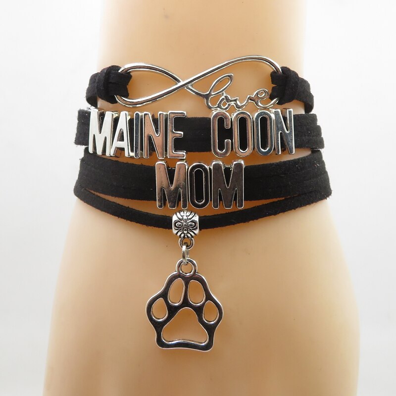 Infinity Liefde Maine Coon Kat Mom Armband Pet Charm Vrouwen En Mannen Armbanden