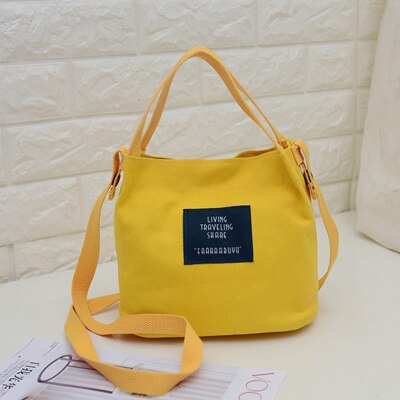 Soft Canvas Tas Grote Capaciteit Vrouwen Boodschappentas Dames Dagelijks Gebruik Handtassen Mini Toevallige Strandtas Tote: YELLOW