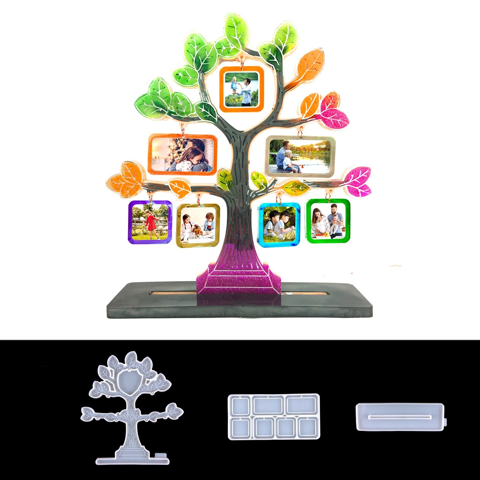 Big Tree Photo Frame Epoxy Resin Mold DIY Crystal Tree-shaped Photo Frame Silicone Mold