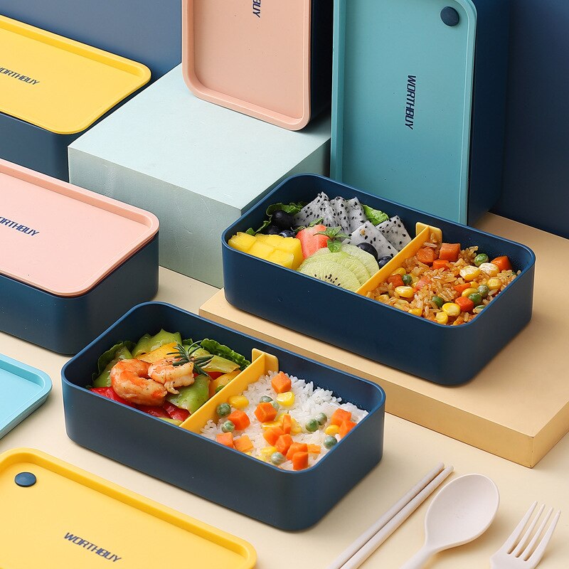 Draagbare Lunchbox Voor Kids School Magnetron Plastic Bento Box Met Beweegbare Compartimenten Salade Fruit Voedsel Container Doos