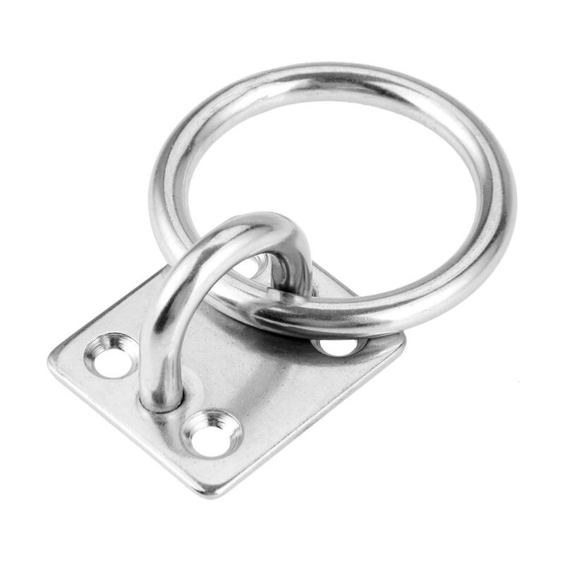 304 rustfrit stål firkantede øjeplade øjenkroge med rund ringbåd hardware  u7ef