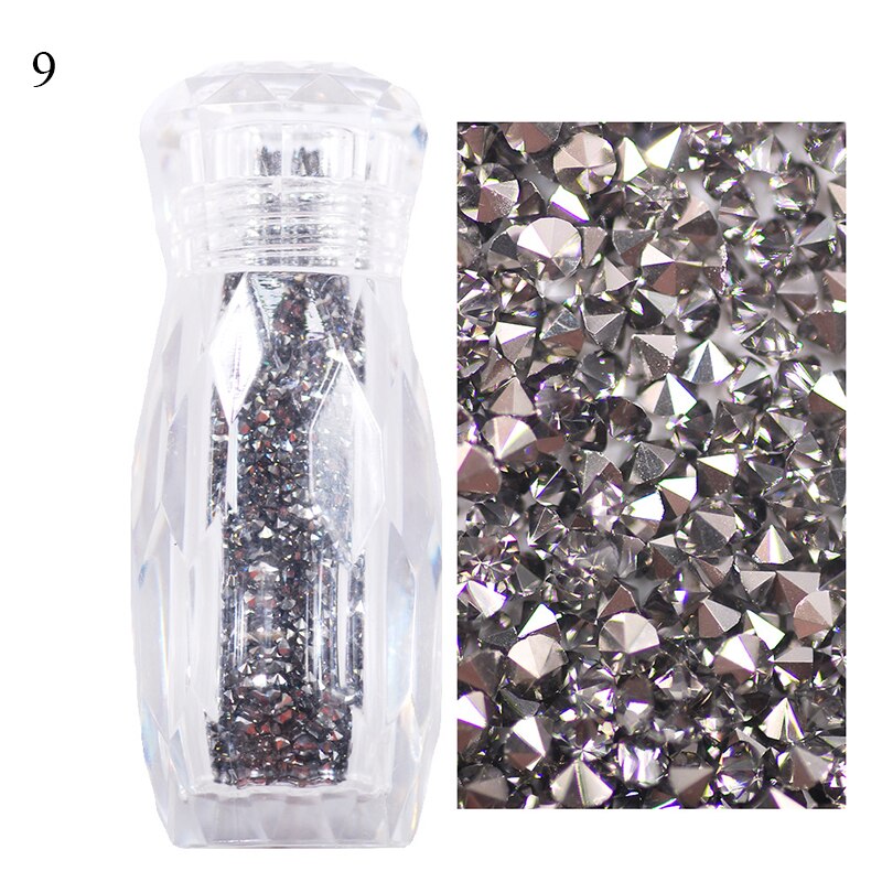 Glass ab krystall spiker kaviar perler neglekunst dekorasjoner gjør-det-selv-edelstener gjør-det-selv skjønnhet bittesmå rhinestones 3d mikro nisse negler dekorasjon: 9