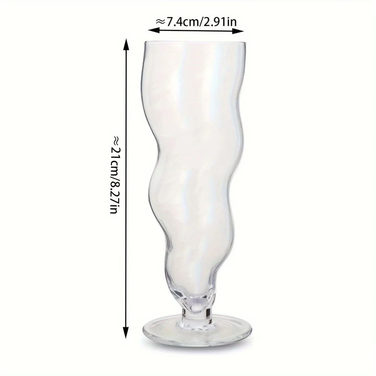 1pc 18oz bølget buet glaskop gennemsigtig tyk glastumbler personlighed kold drik juice kaffekrus genanvendeligt glas