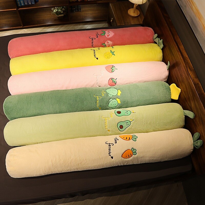 Oreiller Long en peluche de Fruits doux de 100 à 160cm, pêche, ananas, fraise, avocat, plante en peluche, Cactus, carotte, poupée