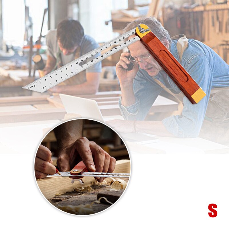 High Handle Stainless Steel Multi Angle Ruler Adjustable Sliding Bevel Carpentry Angle Finder Tool LG66: 1