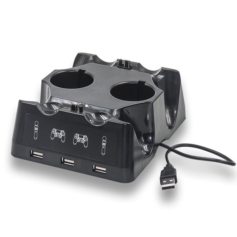 PS4 Handle Four Charging PS4 Move Handle Multi Function Charging Seat Charging With Display Lamp Four In One Charging Seat: Default Title