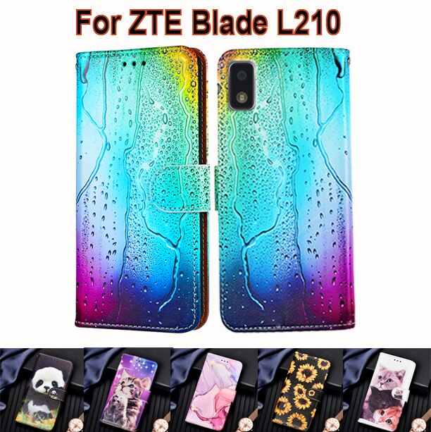 L-210 estojo para zte blade l210 (6.0 polegada) capa carteira suporte de cartão estilo livro flip couro proteger casos ztel210 zte210 210l