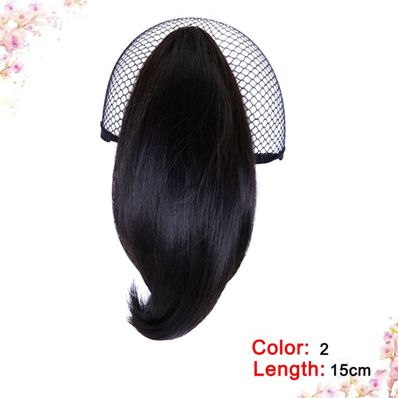 DIANQI Synthetic Hair Short Curly Blonde Black Small Ponytail Hair Grab Clip Hair Extensions For Women wigs: 2