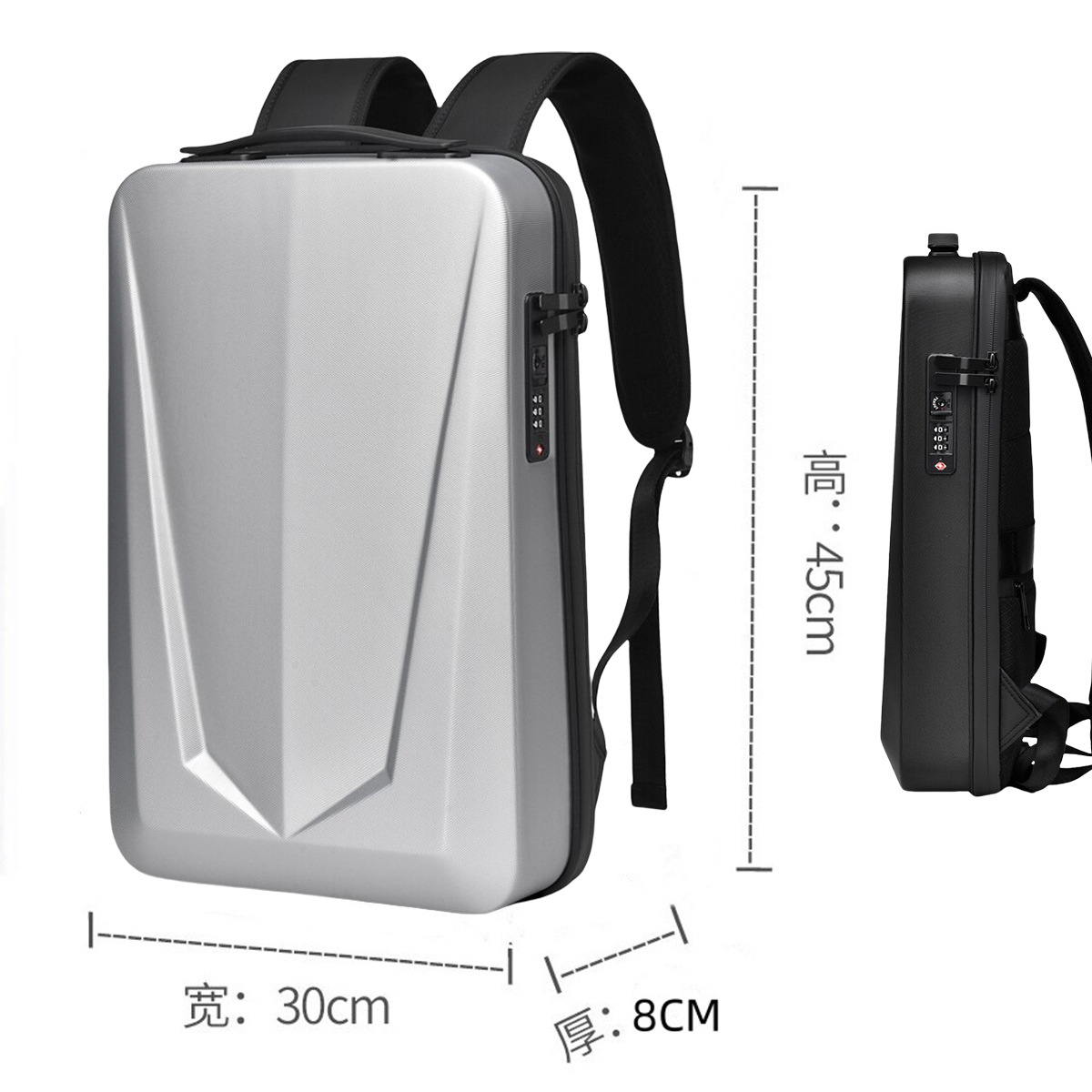 Sac à dos pour ordinateur portable 17 pouces pour hommes, étanche, extensible, coque rigide, antivol, Tsa, chargement USB, bureau, voyage, affaires, sac à bandoulière: Bleu