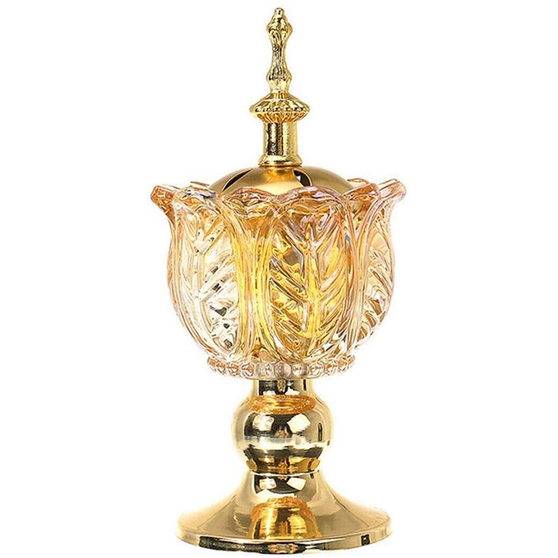 Style arabe imiter cristal brûleur d'encens Eid placage brûleur d'encens traditionnel Fort maison ornements décoratifs: Default Title
