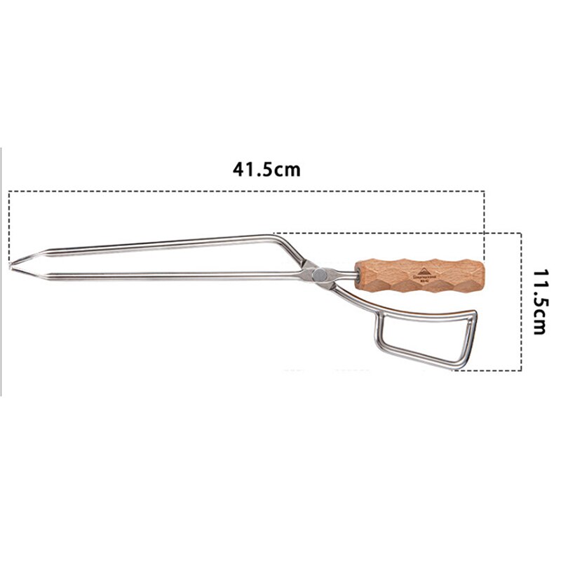Barbecue Carbon Clip Long Handle Tongs Stainless Steel Oven Charcoal Salad Tong Kitchen Supplies Tool BBQ Tools
