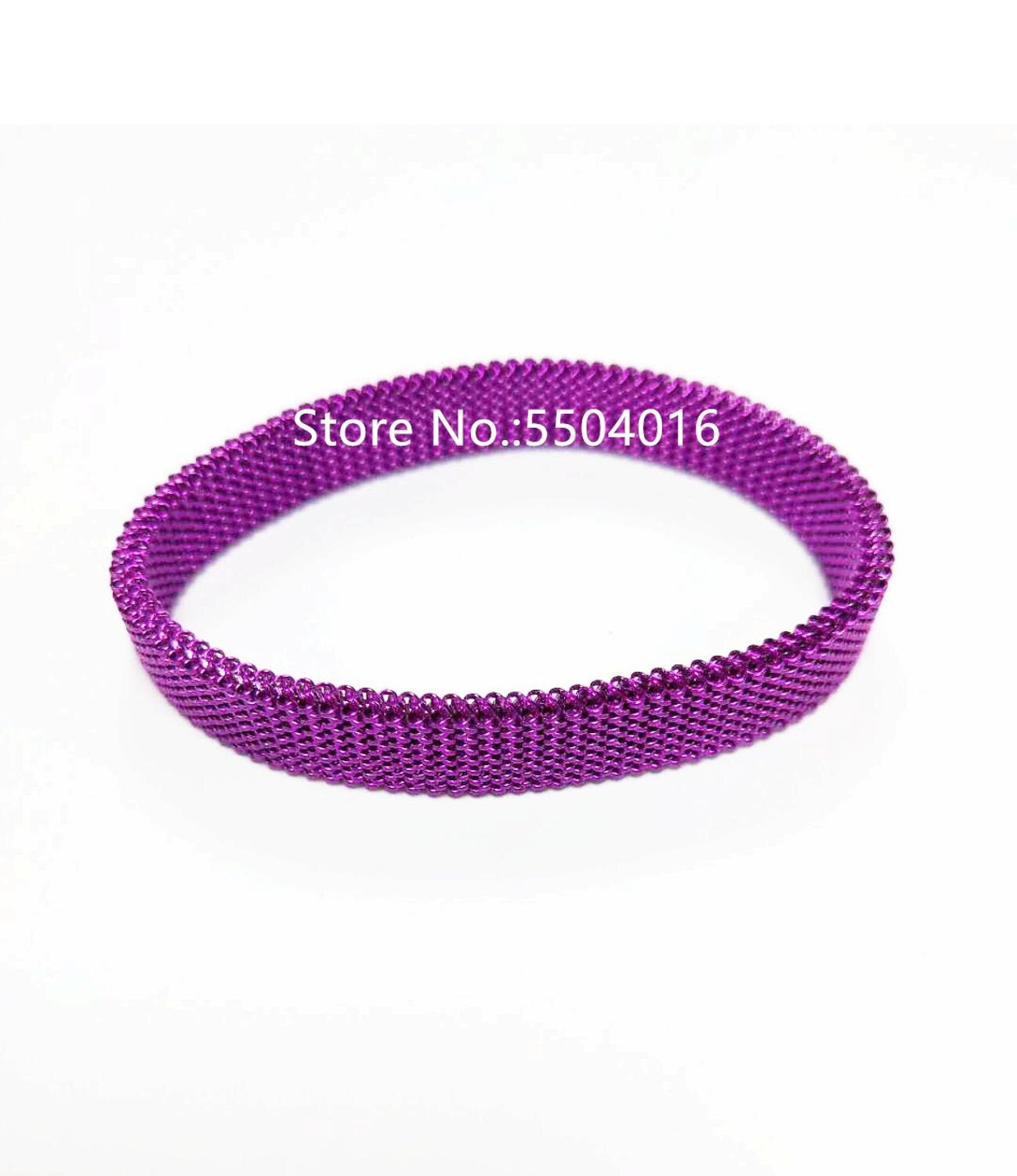 jewelry retro Adjustable Titanium Stainless Steel Women Stretch Mesh Simple style Bracelets: Purple