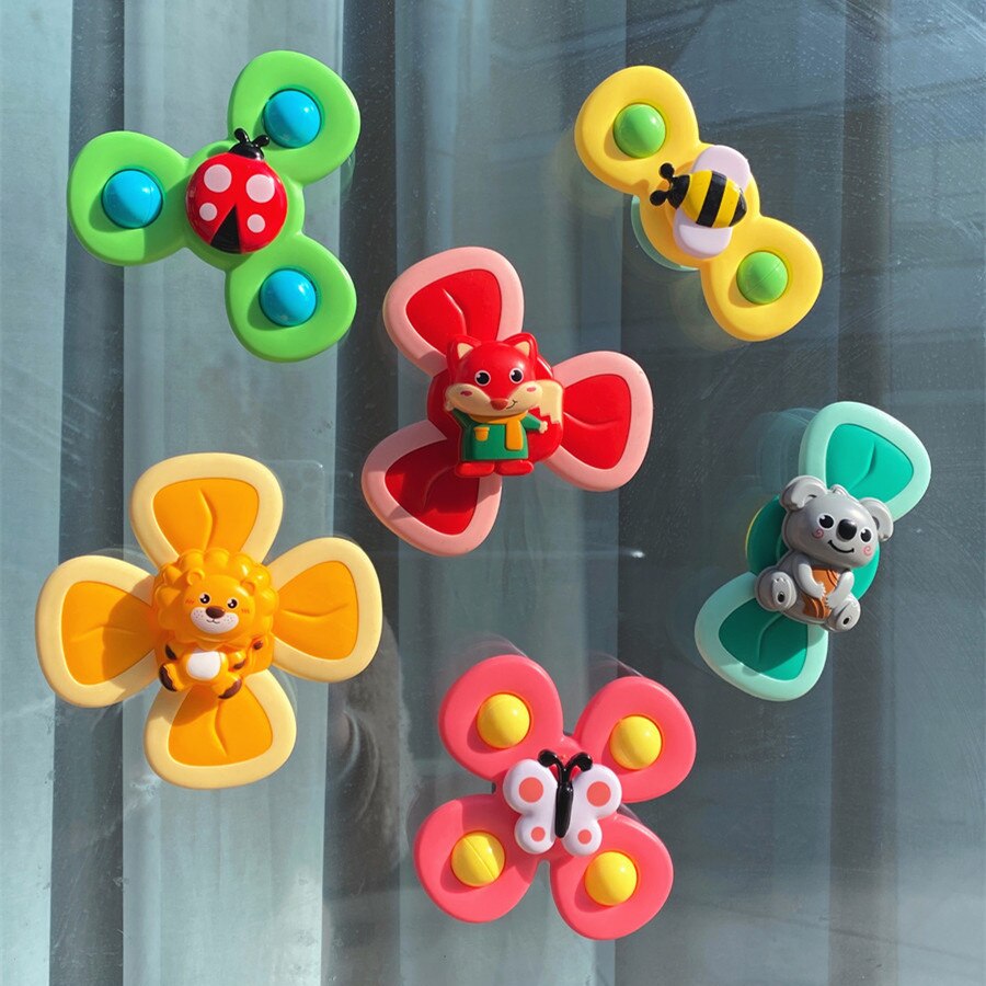 Verkoop Grappige Cartoon Insecten Zuig Spinner Speelgoed Baby Rammelaars Bad Speelgoed Educatief Ontwikkelen Speelgoed Rammelaar Spin Speelgoed Voor Baby &#39;S