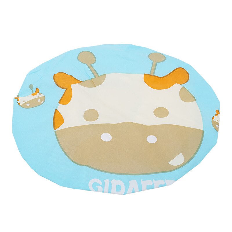 PVC Waterproof Shower Caps Eco-friendly Cartoon Lovely Elastic Band Hat Bath Cap Bathroom Supplies Shower Cap: 02