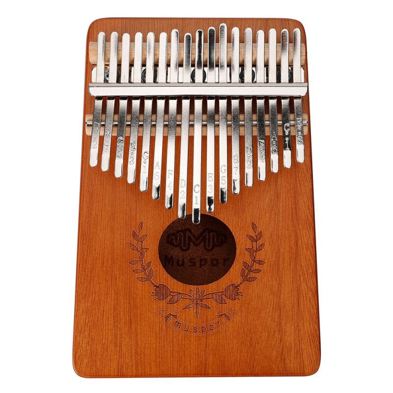17 instrumentos musicales de caoba, Piano, Pulgar, llave, pegatina de martillo Kalimba, Kit para niños principiantes, Piano de dedo portátil: YK2526M