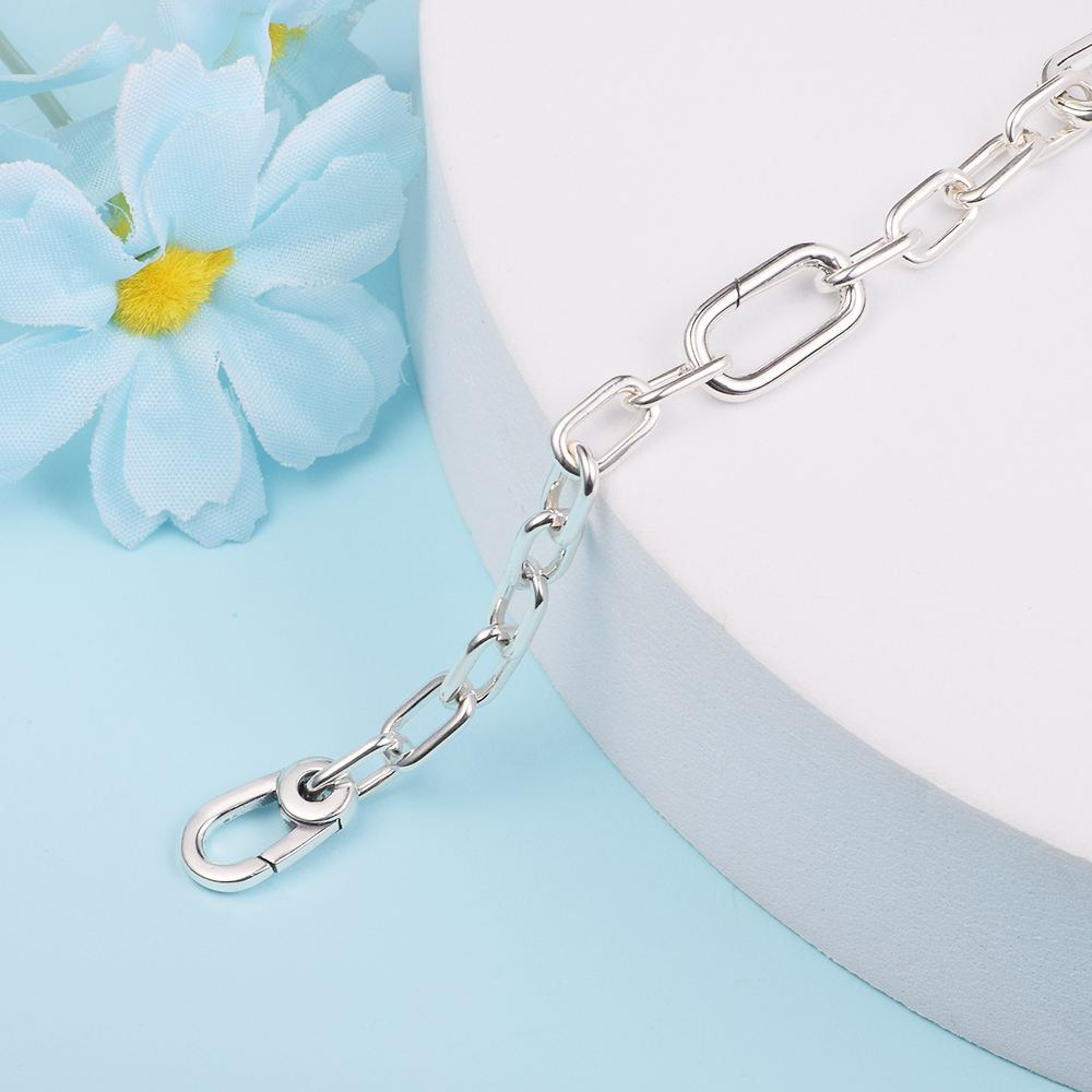 Signature ME Link Chain Bracelets 100% 925 Sterling Silver Jewelry