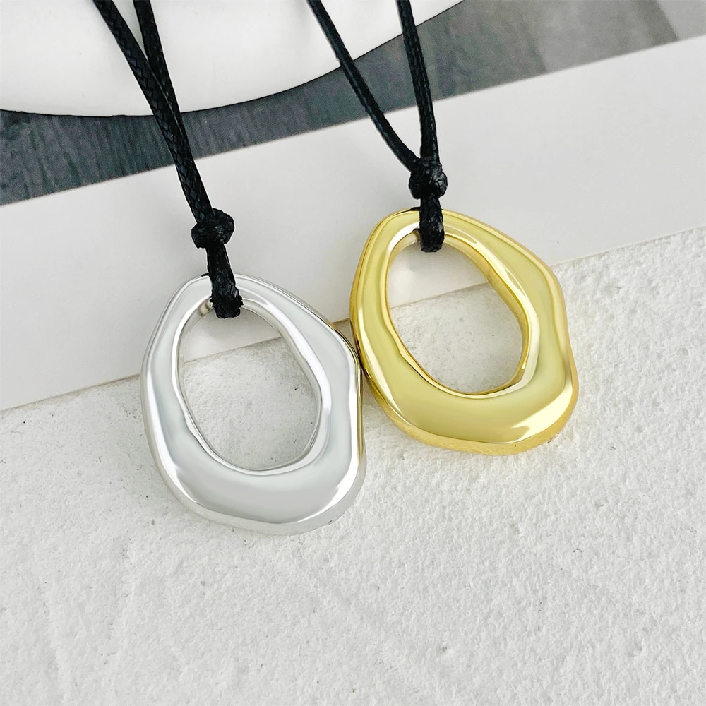 Collar de amor redondo Irregular para hombres y mujeres, collar de cuerda de forma ovalada geométrica de estilo coreano, accesorios de joyería, de