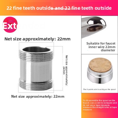 16 18 20 22 24mm G3/4 G1/2 To M22 Connectors Kitchen Aerator Bubbler Water Purifier Adapter Faucet Extend Length Adapters