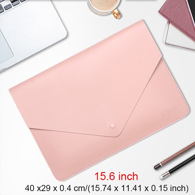Portable Laptop Tablet Bag Business Office Ipad Waterproof Protective Case Women Men Briefcases Document Organizer Accessories: Pink 15.6inch
