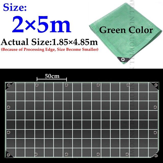 0.3mm Green PE Rainproof Cloth Outdoor Canopy Swimming Pool Shade Net Garden Plants Cover Waterproof Cloth Shading Awning