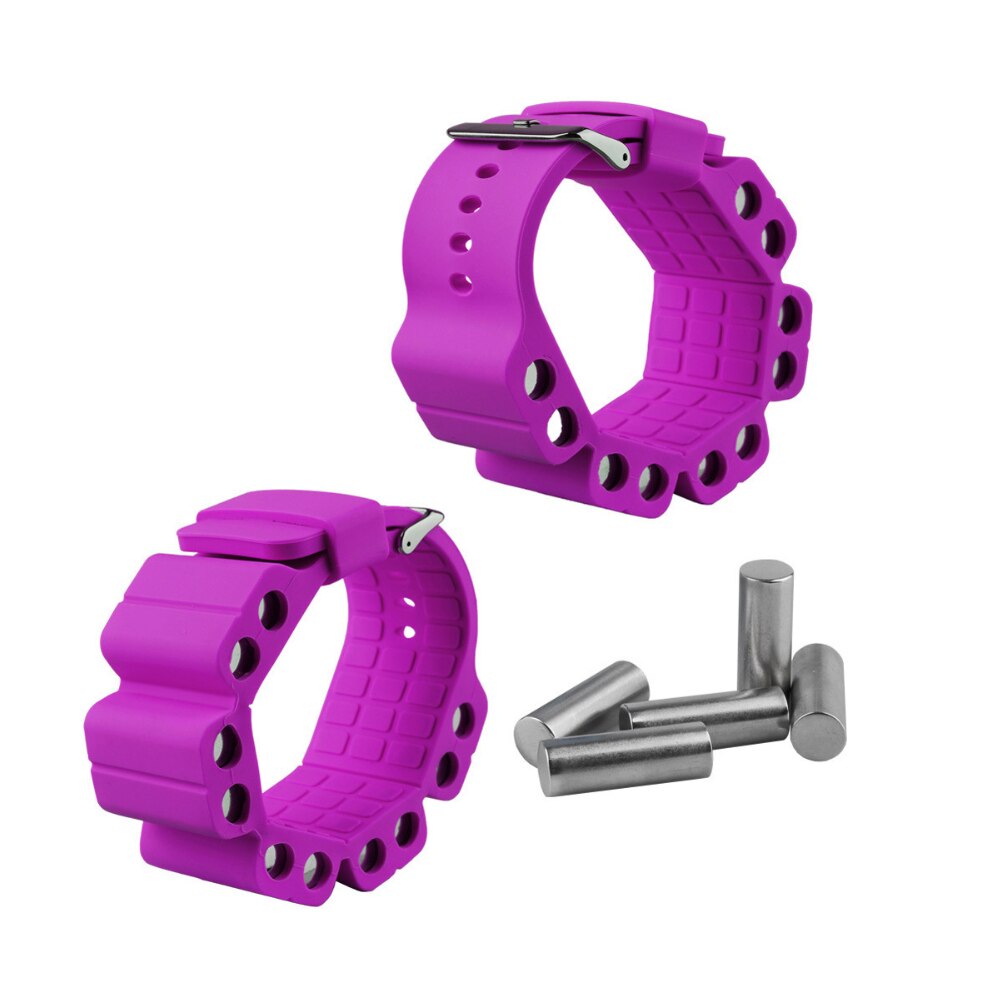 2 st handledsvikter bärbart viktarmband för fitness träning promenad jogging gymnastik aerobics yoga gym: Lila