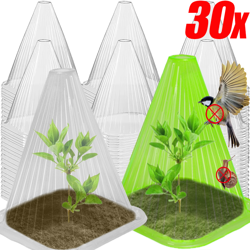 1-30PCS Reusable Plant Bell Cover Transparent Seedling Protective Cover for Shield Plant From Bird Snail Garden Planting Supply