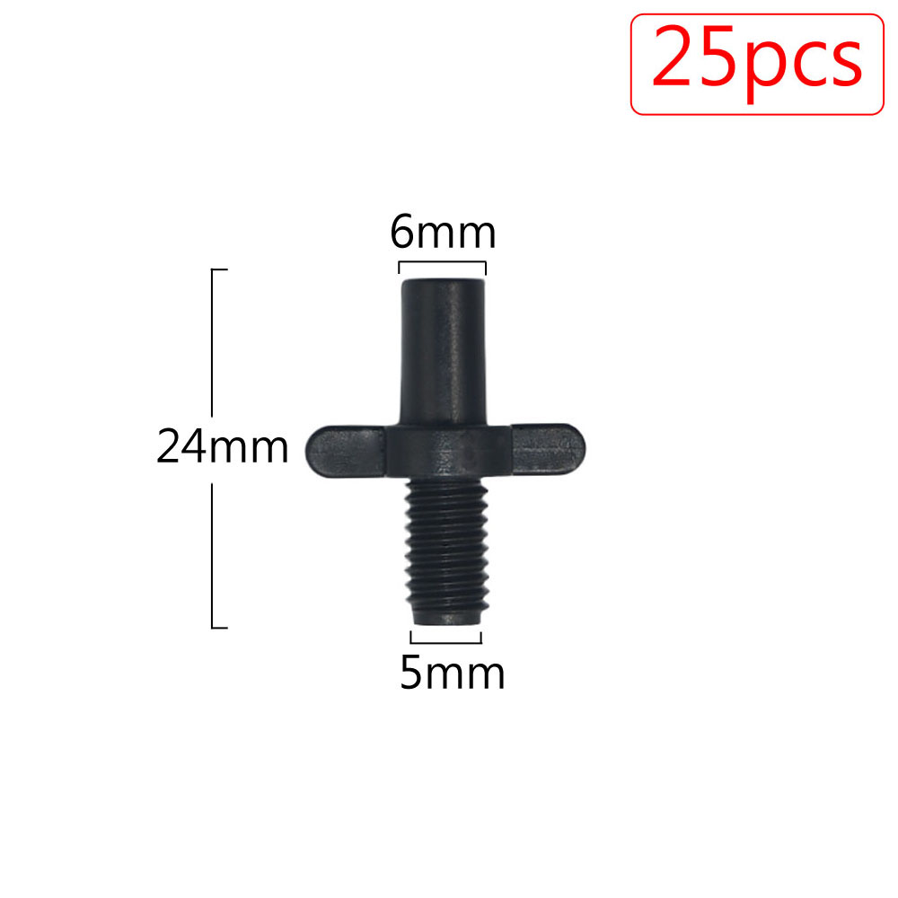 25pcs 1/4'' 1/8'' Plastic Hose Connector Joint Barbed Tees Cross Eng Plug Fitting For Garden Irrigation Drip Irrigation System: light yellow