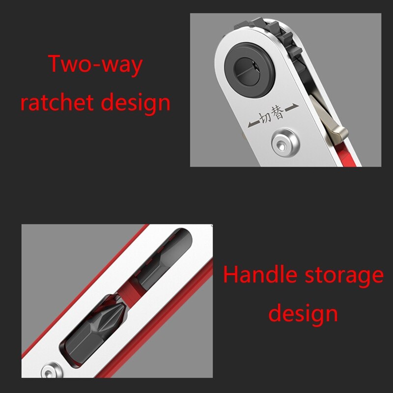 Mini Magnetic Screwdriver Ratchet Wrench Right Angle 1/4" Hex Shank for Narrow Space DIY Hand Tools