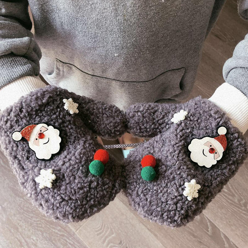 Wecute Christmas Snowflake Kids Warm Gloves for Boy Girl Winnter Versatile Kids Baby Gloves Christmas for Kids
